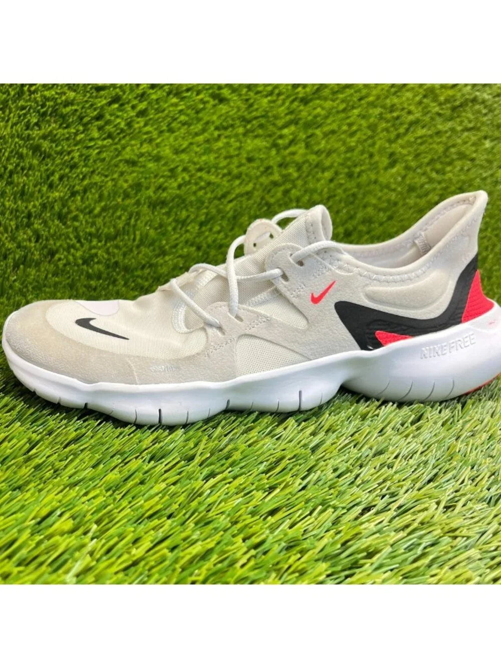 Nike Free Run 5.0 Mens Size 8 Vast Gray Black Athletic Running Shoes Sneakers